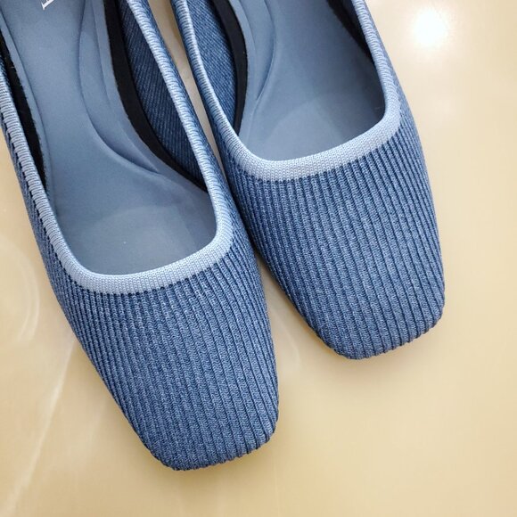 Vivaia Melody Square-Toe Chunky Heels in Denim Blue Size 9 - Picture 6 of 10